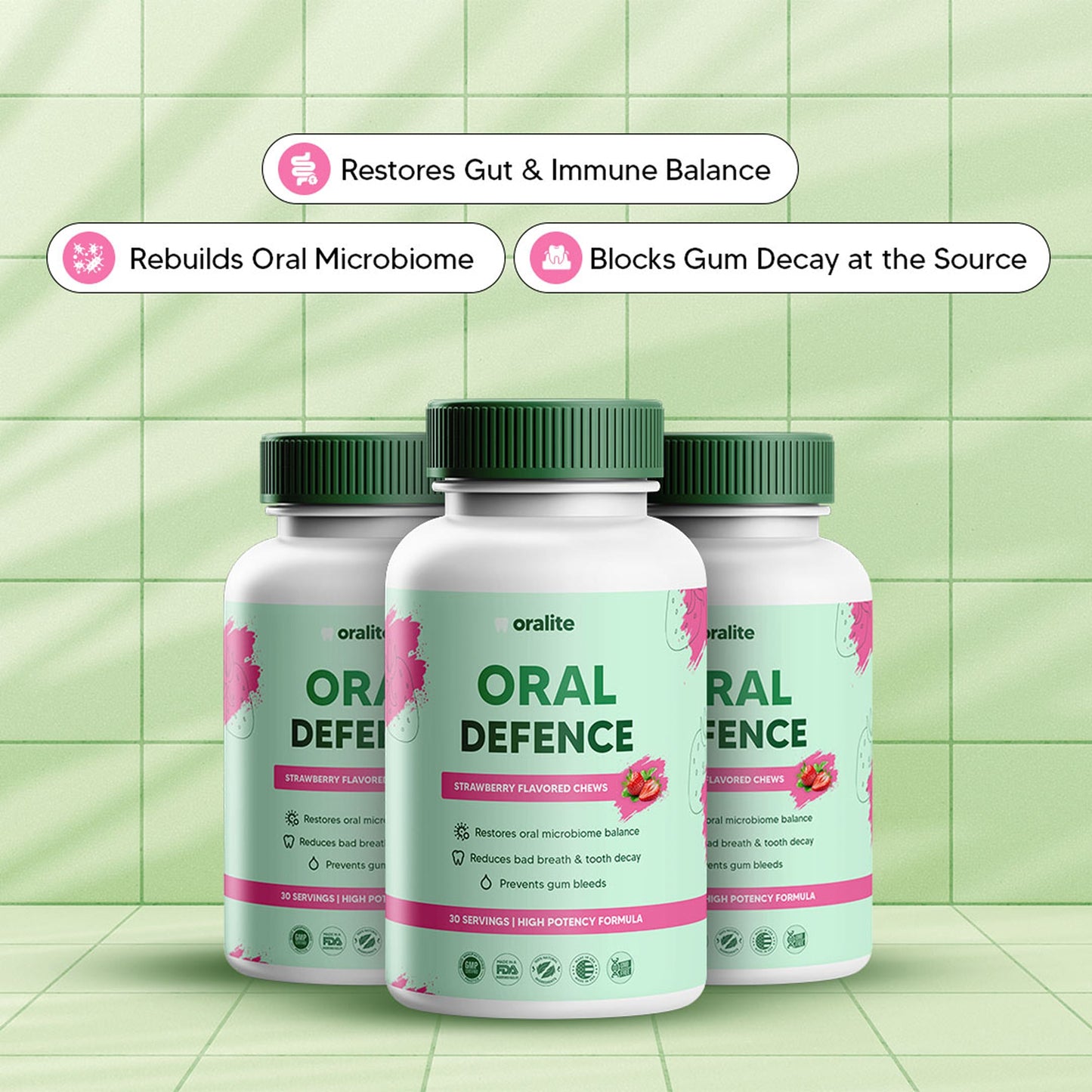 Oral Defence – Maximum Potency Oral Microbiome Restoration by Oralite